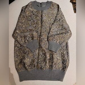 Dolce & Gabbana Gray and Gold Textured Sweater